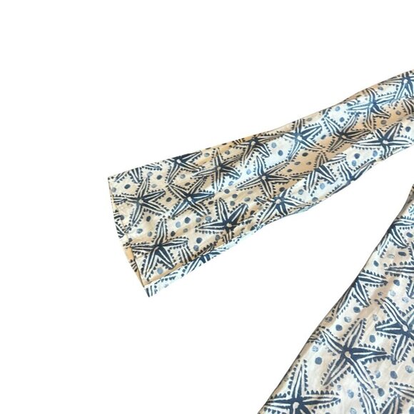 Sigrid Olsen 100% Cotton V-Neck Tunic Top Sequin Star Fish Long Sleeve Sz Medium - Picture 2 of 11